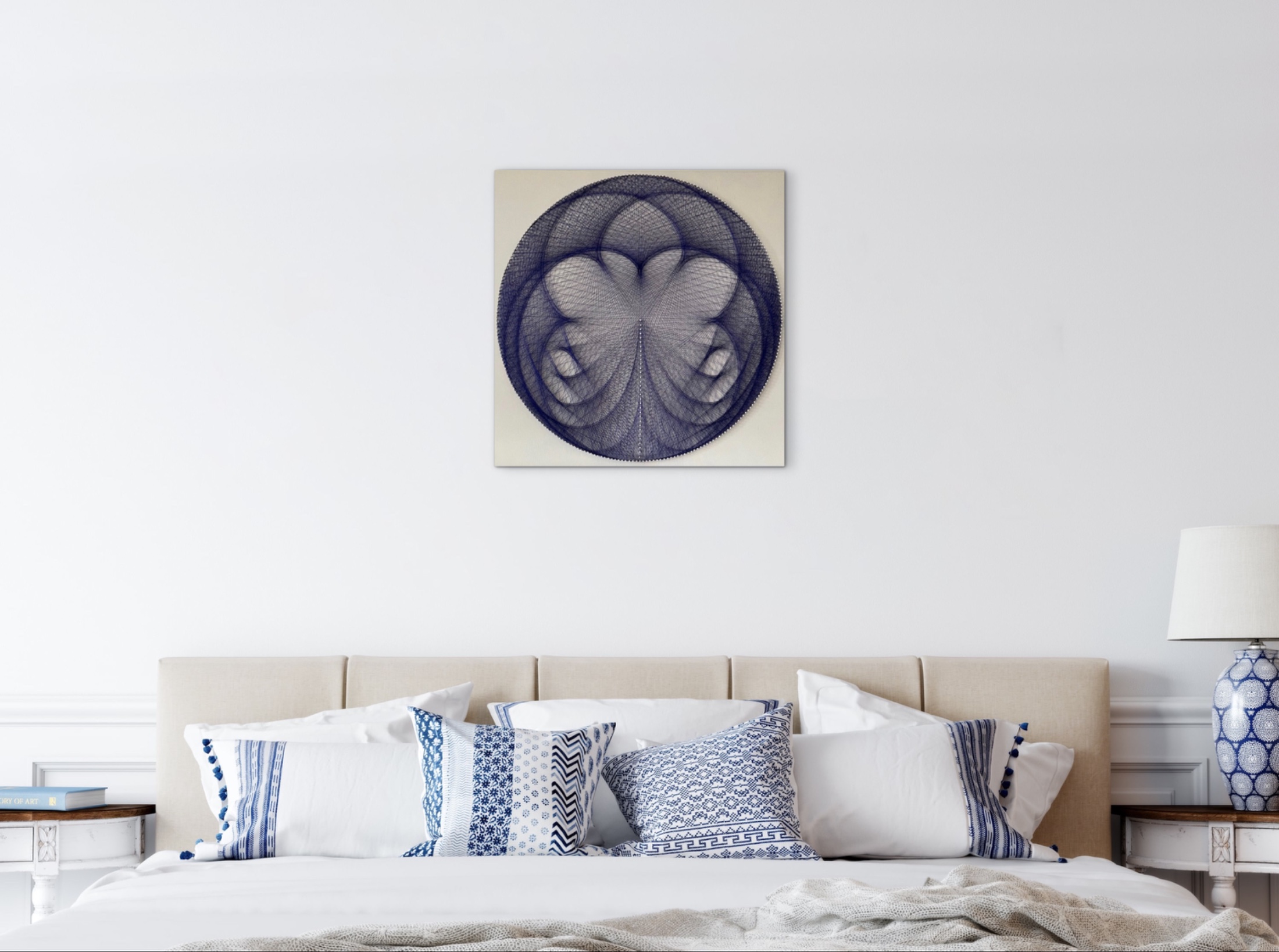 Purple Butterfly String Art Wall Art – Handmade Geometric Bedroom Decor, Sacred Geometry Mandala Art — handmade string art by Asja