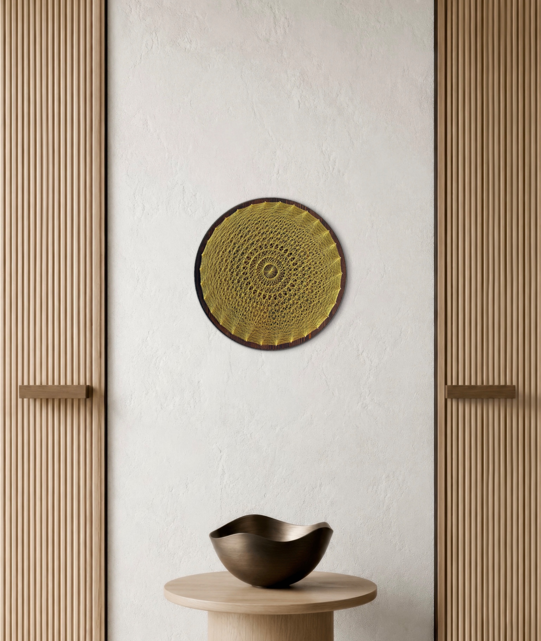 Gold Spider Web String Art - Handmade Geometric Wall Art — handmade string art by Asja