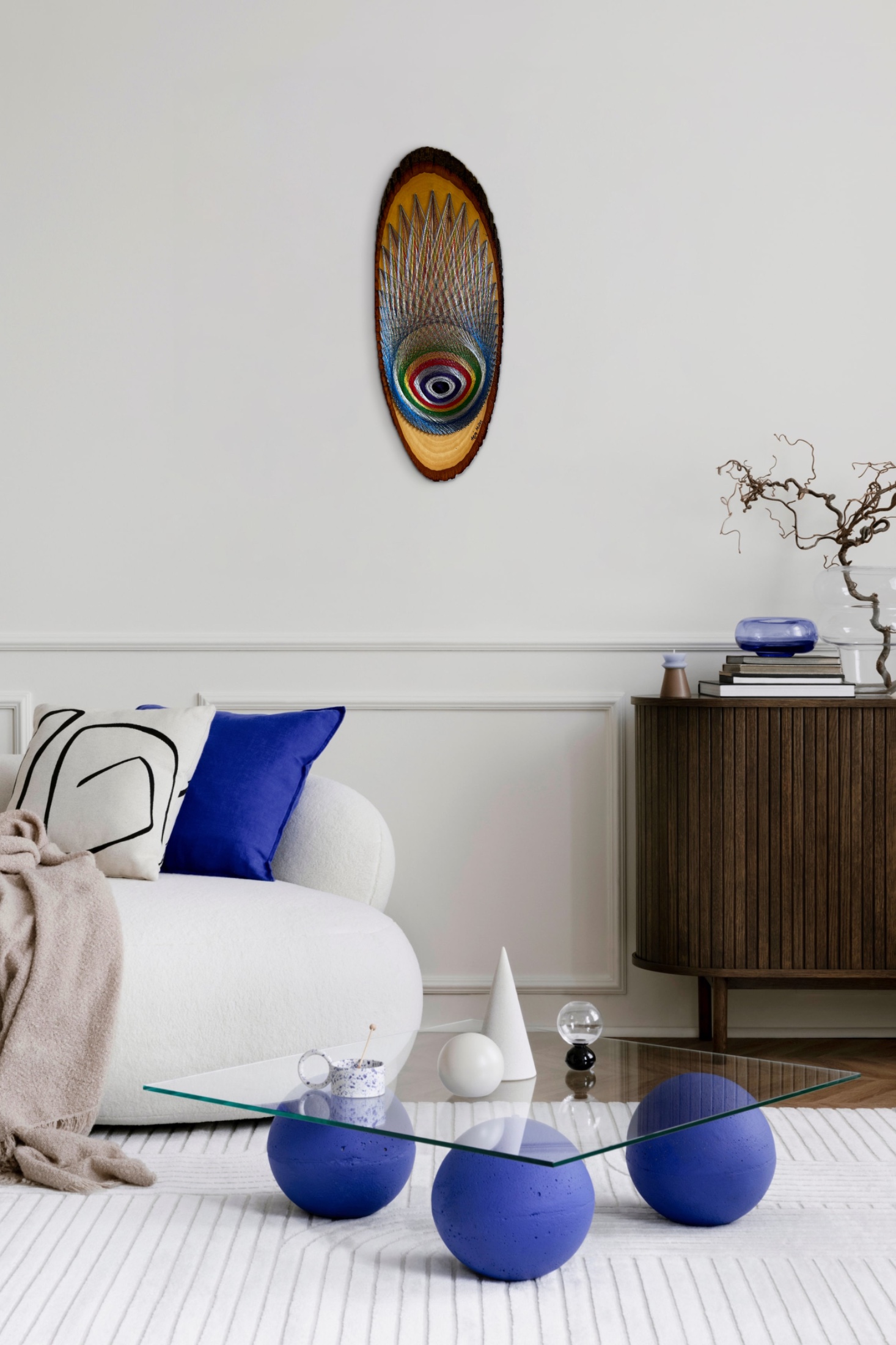 Evil Eye String Art - Handmade Live-Edge Wall Art — handmade string art by Asja